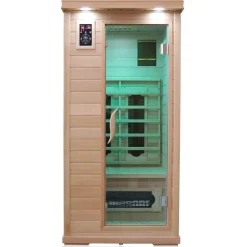 ® Infrarotkabine Infrarotsauna WINDSOR 90cm x 90cm inkl. 4 Keramikstrahler, Bodenstrahler und Zubehör, 1 Person ^ Dewello