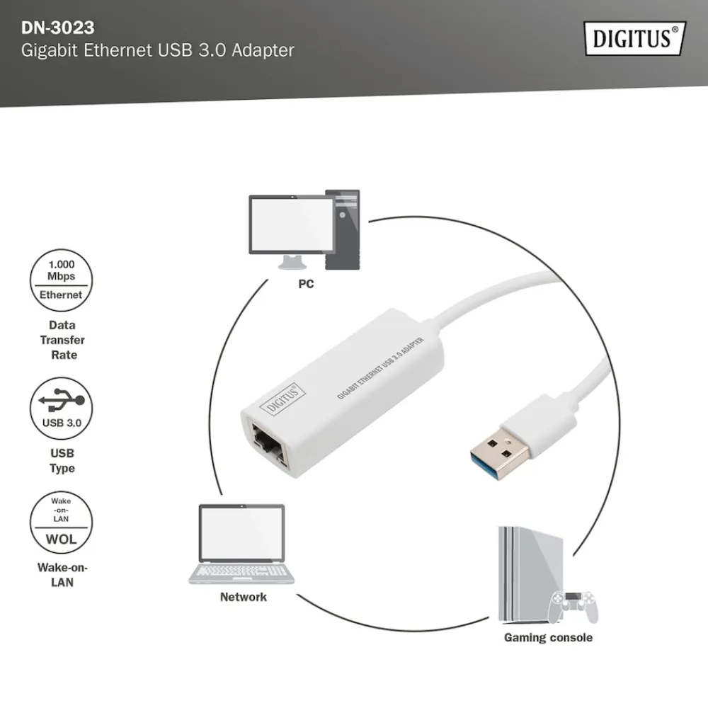 Assmann DIGITUS Gigabit Ethernet USB-3.0-Adapter Best