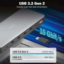 DIGITUS USB-C Docking Station, 13-Port, HDMI, USB, RJ45, SD ^ Assmann Online
