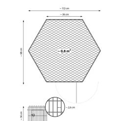 6-eckiges Freilaufgehege, grün, 112 x 98 x 56 cm ^ Dobar Outlet