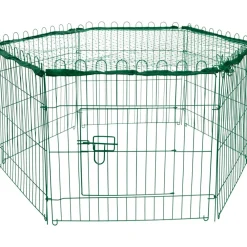 6-eckiges Freilaufgehege, grün, 112 x 98 x 56 cm ^ Dobar Outlet