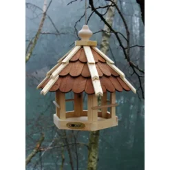 Dobar Futterhaus mit lasierten Holzschindeln inkl. Kordel Clearance