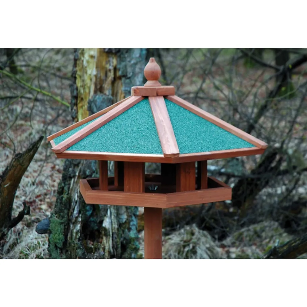 Dobar Futterhaus »Panorama« mit grünem Bitumendach inkl. Ständer Sale