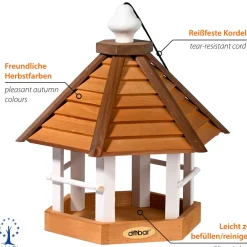 Dobar großes Vogelhaus "Goldener Oktober" für Ständermontage, Vogelfutterhaus zum Aufstellen Outlet