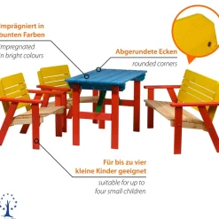 Dobar Mehrfarbige Kindersitzgarnitur mit Tisch Online