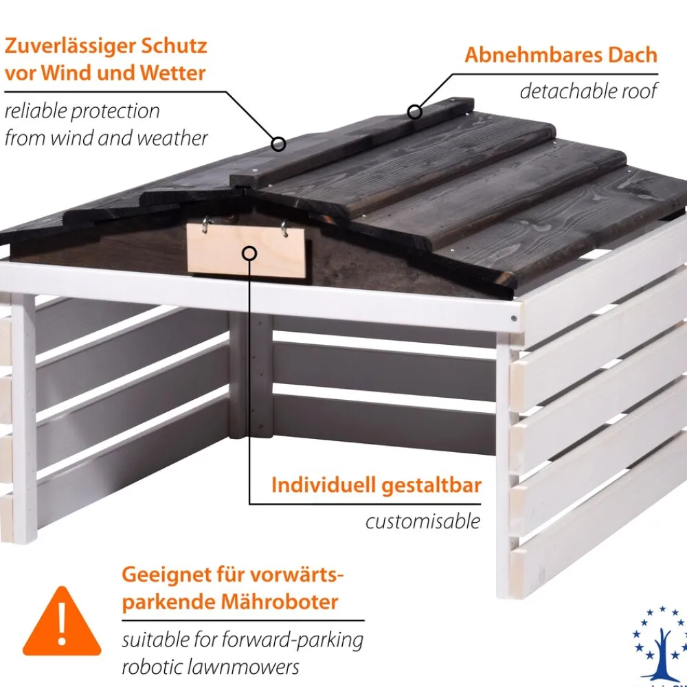 Dobar Mährobotergarage weiß/schwarz Sale
