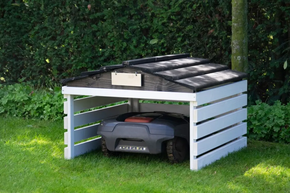 Dobar Mährobotergarage weiß/schwarz Sale
