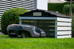 Dobar Mährobotergarage weiß/schwarz Sale