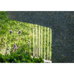 Polyresin-Brunnen mit Pumpe und LED´s, eckig mit Pflanzenoption ^ Dobar Hot