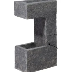 Polyresin-Brunnen mit Pumpe und LED´s, eckig mit Pflanzenoption ^ Dobar Hot
