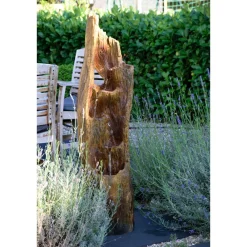 Polyresin-Brunnen mit Pumpe und LED´s, Baumstamm ^ Dobar Outlet