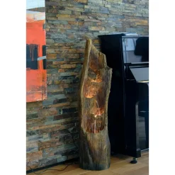 Polyresin-Brunnen mit Pumpe und LED´s, Baumstamm ^ Dobar Outlet