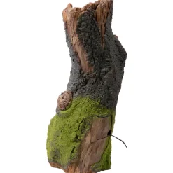 Dobar Polyresin-Brunnen mit Pumpe und LED´s, Baumstamm gebogen Outlet