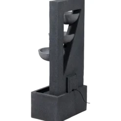 Polyresin-Brunnen mit Pumpe und LED´s, eckig mit 4 Schalen ^ Dobar Discount