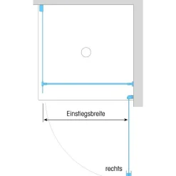 Dusbad Duschkabine/ Duschabtrennung Vital 2 Drehtür rechts + Duschwand links (Kombination) rechts 1000mm links 750mm Sale