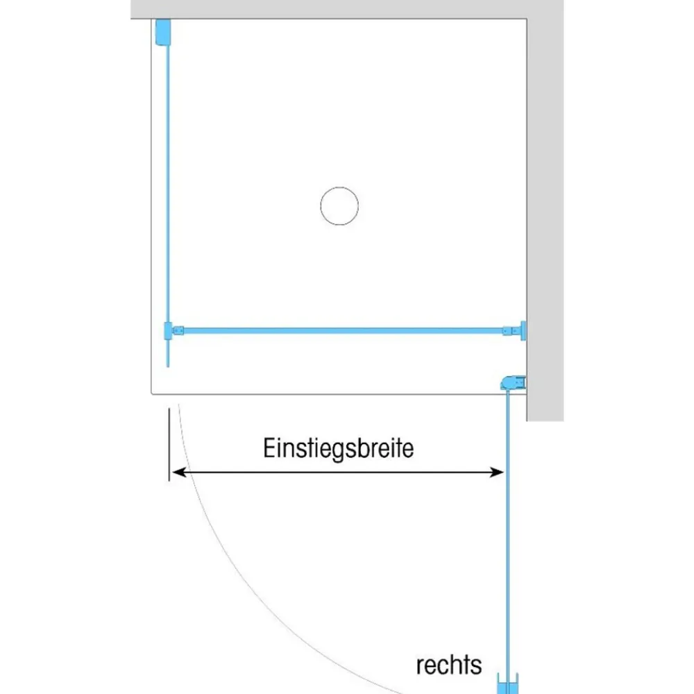 Dusbad Duschkabine/ Duschabtrennung Vital 2 Drehtür rechts + Duschwand links (Kombination) rechts 1000mm links 750mm Sale