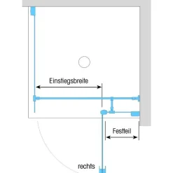 Dusbad Duschkabine/ Duschabtrennung Vital 2 Drehtür an Festteil rechts + Duschwand links (Kombination) rechts 1075mm links 950mm Hot