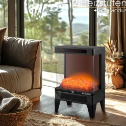 Echos Elektrokamin mit Heizlüfter Kaminillusion Flammeneffekt 1500W Discount