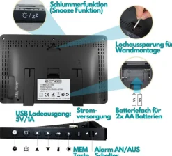 Echos Funkwetterstation LCD Farbdisplay Wettervorhersage Außensensor Sale
