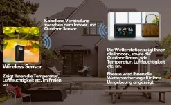 Echos Funkwetterstation LCD Farbdisplay Wettervorhersage Außensensor Sale