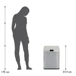 Abfalleimer mit Sensor 48L SQUARE - Inox Silver ^ ECHTWERK Outlet