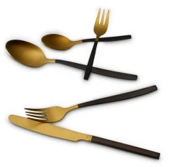 Besteck Set "Positano" 20tlg gl/sw ^ ECHTWERK Best