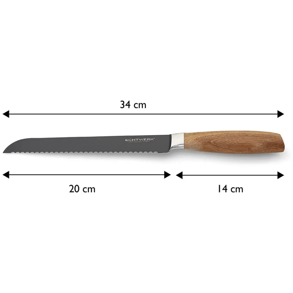 ECHTWERK EW-SM-0351 Brotmesser Classic Black Edition 20cm