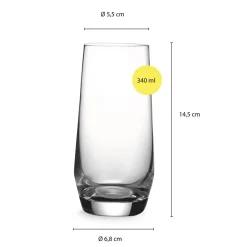 Wasser-Gläser 6er Set, Robuste Trinkgläser, spülmaschinenfest, 340 ml ^ ECHTWERK Best
