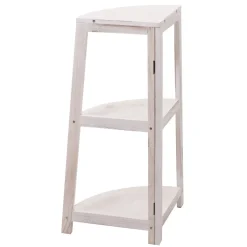 MCW Eckregal -K44, Regal Standregal Wohnregal, 3 Ablagen, 80x37x37cm MDF aus Paulownia ~ shabby weiß Best