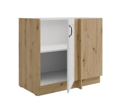 Küchen-Preisbombe Eckunterschrank 105cm Stilo Weiß Eiche Artisan Küchenzeile Küchenblock Küche Hot