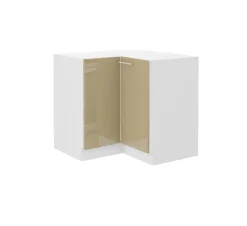 Eckunterschrank 90x90 Lara Cappuccino Hochglanz Küchenzeile Küchenblock Küche ^ Küchen-Preisbombe New