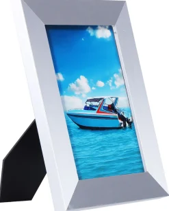 Bilderrahmen 13x18cm Echtglas MDF Wandhalterung silberfarben ^ Ecosa Sale