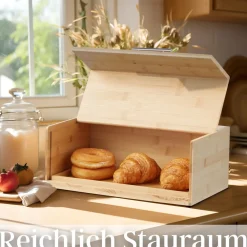 Brotbox mit Klappdeckel aus nachhaltigem Bambus Brotkasten ^ Ecosa Discount