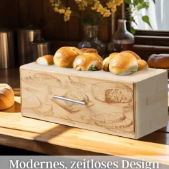 Brotbox mit Klappdeckel aus nachhaltigem Bambus Brotkasten ^ Ecosa Discount