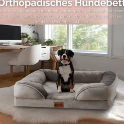 Orthopädisches Hundebett 71x58x18cm Wasserfest Anti-Rutsch-Boden ^ Ecosa Best
