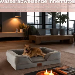 Orthopädisches Hundebett 71x58x18cm Wasserfest Anti-Rutsch-Boden ^ Ecosa Best