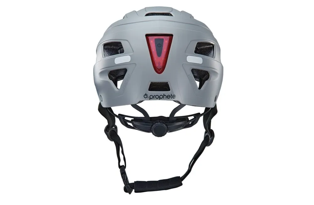 ECO Urban Fahrradhelm, ABS-Hartschale, mit LED-Licht und Reflektionsstreifen, Größe: 59-61 cm, Farbe: grau ^ Prophete Sale