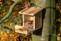 Eichhörnchen-Futterstation mit Futtersilo, Futterstelle aus Holz ^ Dobar Clearance