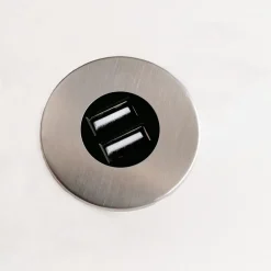 Einbau USB-Hub, Edelstahl, Steckdose für Smartphone, Tablet, E-Reader Möbeleinbau 12V ^ kalb Material für Möbel