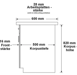 EKO White Herdunterschrank 60 Weiss matt Küchenzeile Küchenblock Einbauküche ^ Küchen-Preisbombe Online
