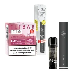 ELFA Black Starterset + Pods Cherry Candy 2.0% ^ Elf Bar Sale