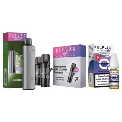 ELFBAR ELFA MASTER Basisgerät - Dark Cosmo mit Refillable Pods 2er Pack und ELFBAR ELFLIQ - Blueberry Nicotine Salt Liquid 10ml 20mg ^ Elf Bar Sale