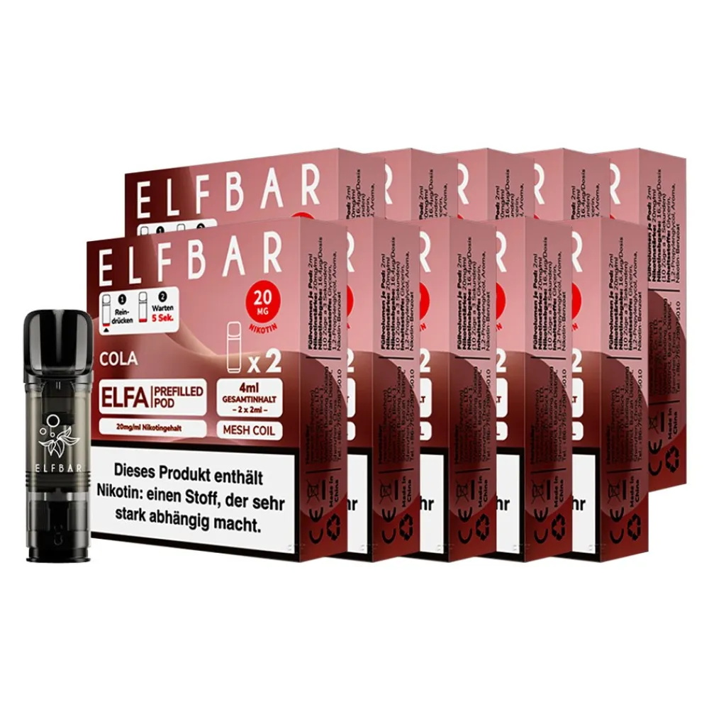 ELFBAR ELFA Prefilled Pod x 2 - Cola 2.0% , 10er Pack ^ Elf Bar Outlet