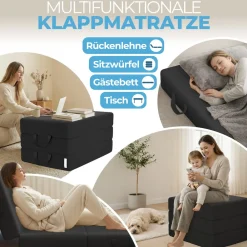 Klappmatratze Gästematratze, 75x195x15 cm, ^ eloneo