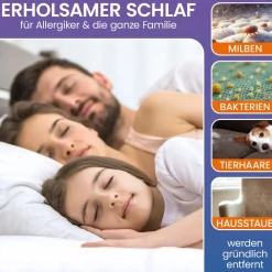 eloneo Milbensauger für Matratzen mit UV-C Licht, Sterilisation u. Reinigung, Matratzensauger, HEPA-Filtration vernichtet bis zu 99,9% Aller Milben, ohne Beutel, Starke Saugleistung, für Allergiker Online