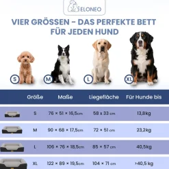 Orthopädiche Hundebett, - Größe ^ eloneo