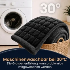 eloneo Sherpa Fleece Gewichtsdecke 135x200cm 7kg, Oeko-Tex Zertifiziert,  Entspannungsdecke & Anti-Stress Therapiedecke, schwere Decke zum Schlafen, Schwarz Online