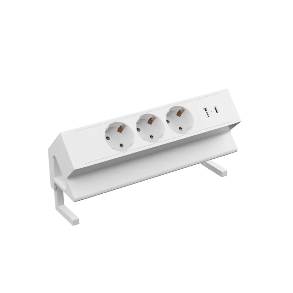 3er Aufsatzsteckdose zum Anklemmen, USB A/C, 3-fach Steckdose, 230V 16A, für Möbel, Steckdosenleiste, EU-Schutzkontaktstecker, Ampereon ^ kalb Material für Möbel Sale