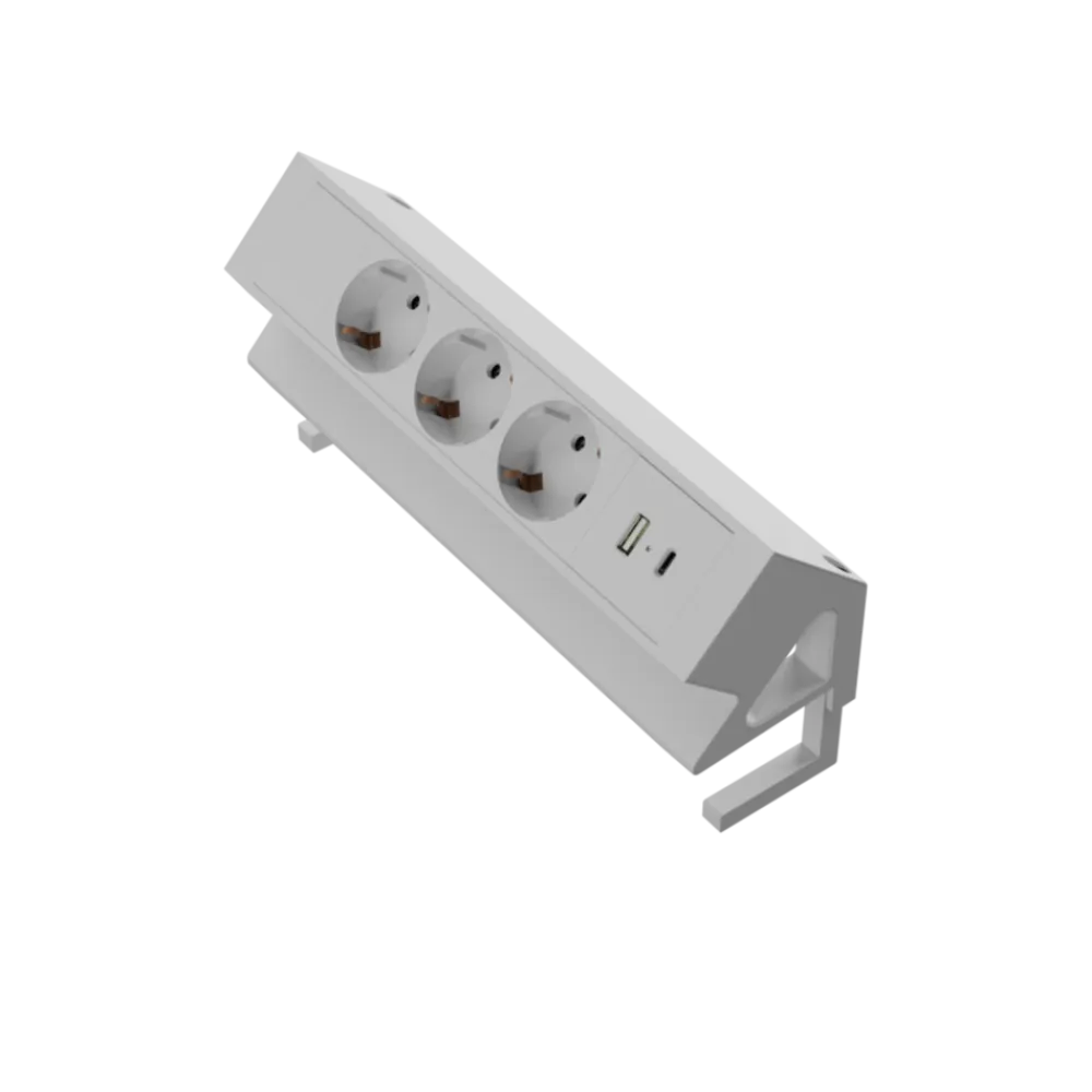 3er Aufsatzsteckdose zum Anklemmen, USB A/C, 3-fach Steckdose, 230V 16A, für Möbel, Steckdosenleiste, EU-Schutzkontaktstecker, Ampereon ^ kalb Material für Möbel Sale
