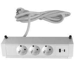 3er Aufsatzsteckdose zum Anklemmen, USB A/C, 3-fach Steckdose, 230V 16A, für Möbel, Steckdosenleiste, EU-Schutzkontaktstecker, Ampereon ^ kalb Material für Möbel Sale
